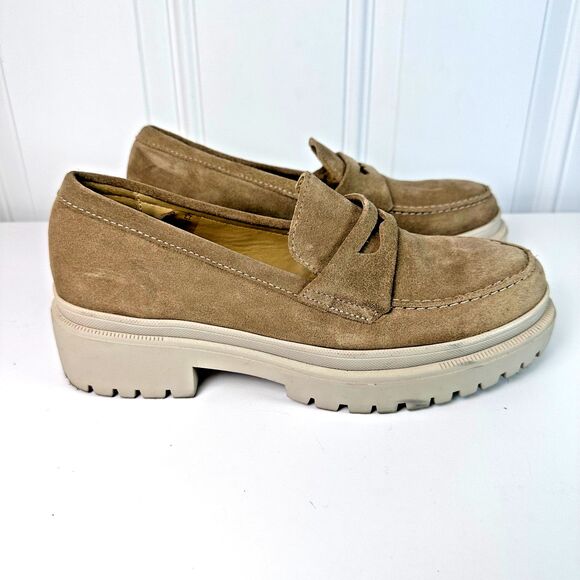 PATINA Tan Suede Platform Women's Penny Loafers Size US 9/EU 39 - Picture 8 of 9